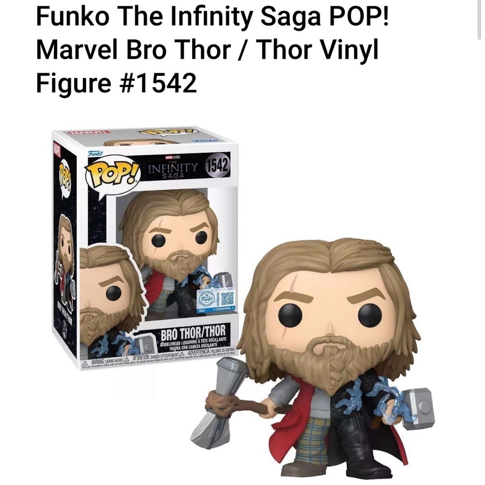 Funko Bro Thor Vinyl Figure with Red Cape and Blue Lightning